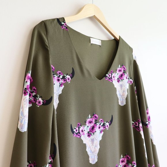 Altar'd State Bull Head Floral Summer Tunic Dress - Picture 6 of 16